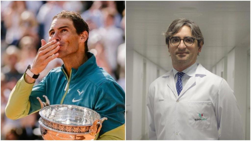 El cirujano coruñés Diego González Rivas anima a Rafa Nadal tras anunciar un parón por lesión