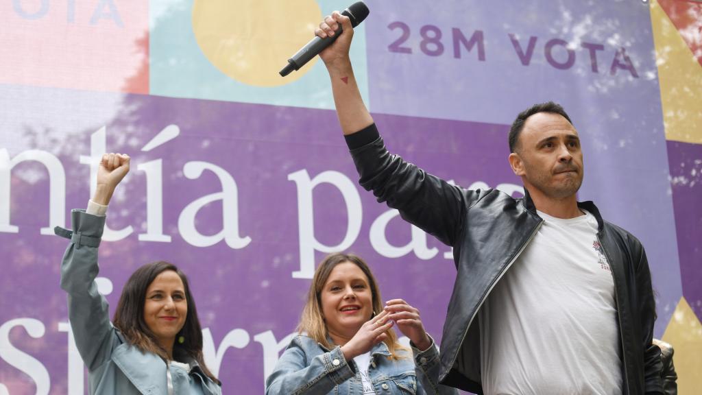 Roberto Sotomayor, candidato de podemos a la Alcaldía de Madrid, junto a Ione Belarra y Alejandra Jacinto-