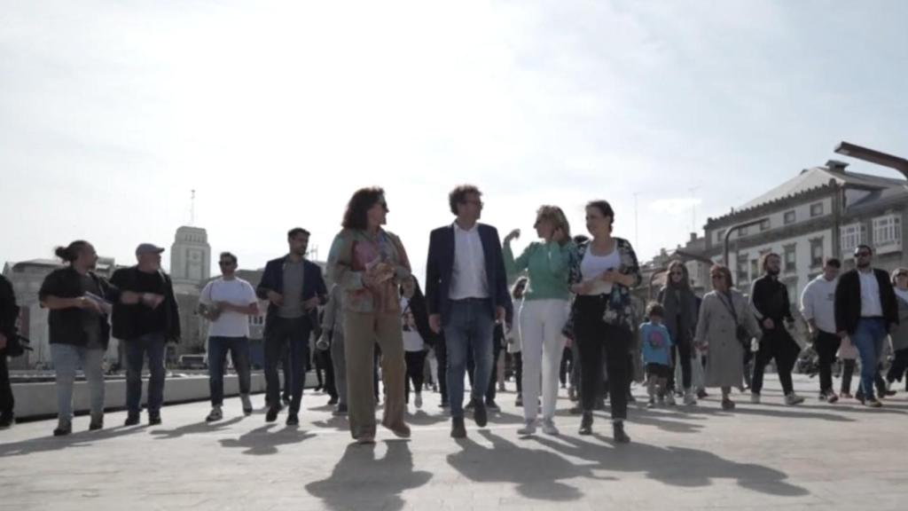 José Manuel Sande y Yolanda Díaz durante un acto.