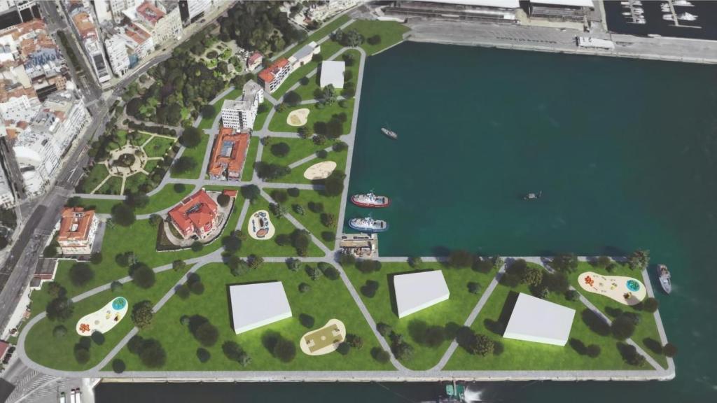 Recreación de la propuesta de Miguel Lonrezo para conectar los Jardines con el mar.