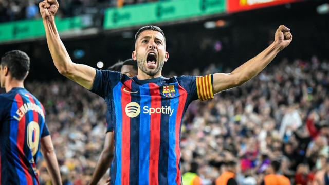 Jordi Alba, durante un partido con el FC Barcelona.