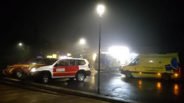 Ambulancias y guardia civil que intervinieron en el suceso