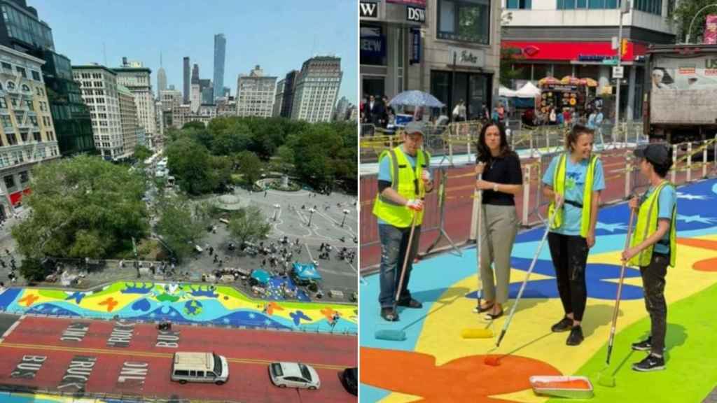 El mural de Vanesa Álvarez en Union Square.