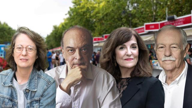 Marta Sanz, Enrique Vila-Matas, Elvira Lindo y Eduardo Mendoza en un fotomontaje