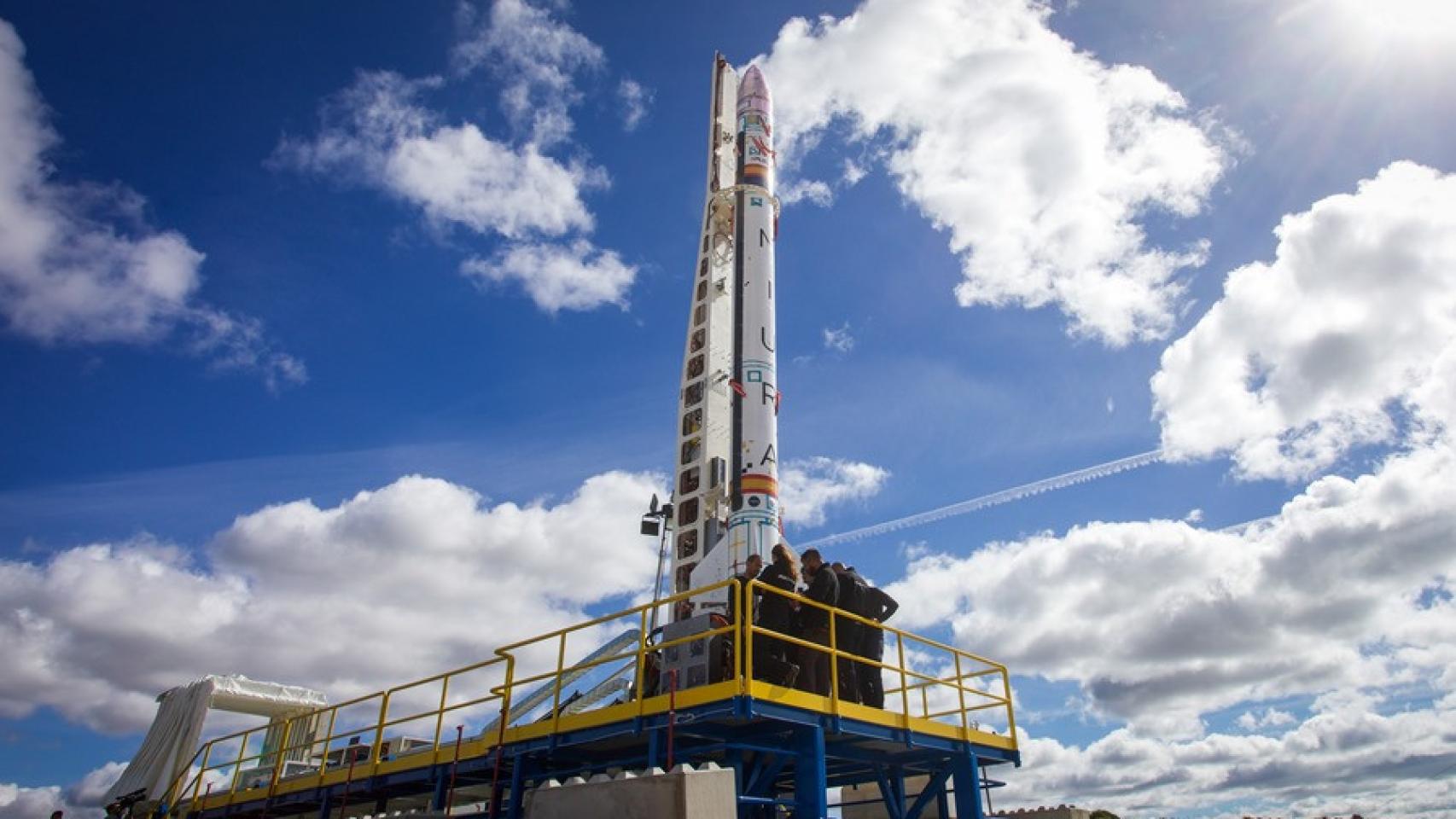 Miura 1 en la plataforma de lanzamiento.