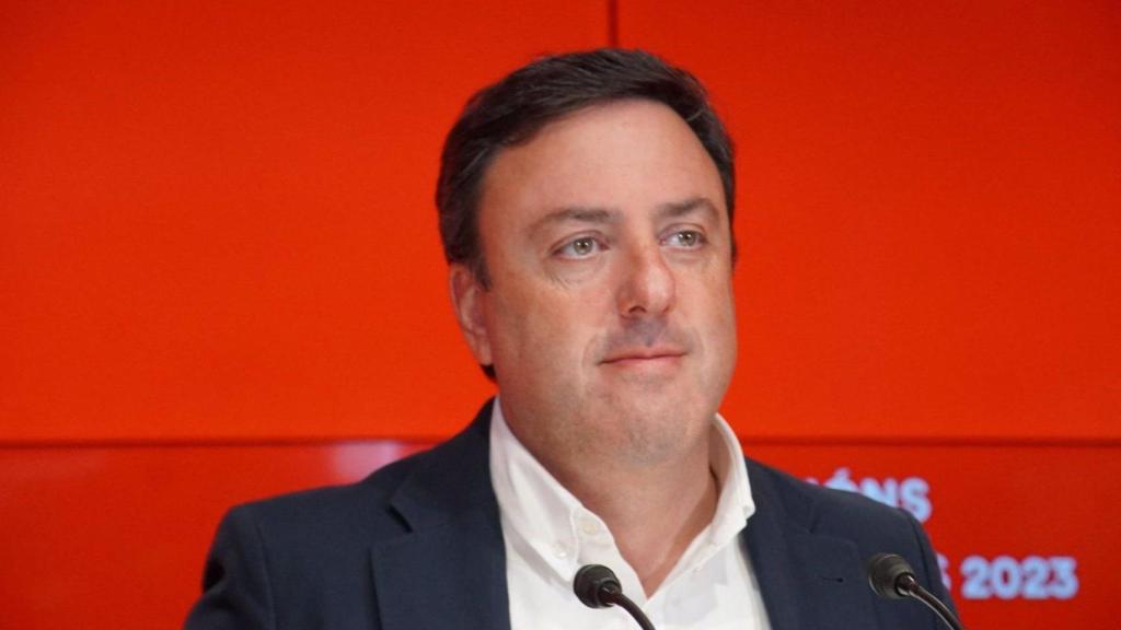 El secretario xeral del PSdeG, Valentín González Formoso, en rueda de prensa