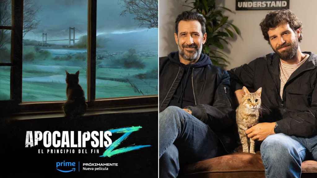 Portada de la película ‘Apocalipsis Z’ junto a su director,  Carles Torrens y el actor Francisco Ortiz.