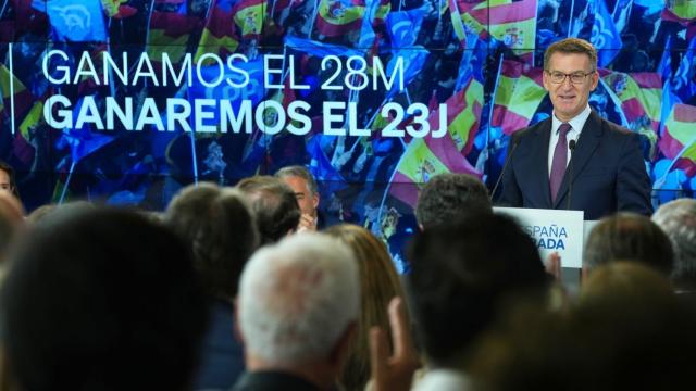 Alberto Núñez Feijóo, líder del PP, el martes ante la Ejecutiva Nacional de su partido.