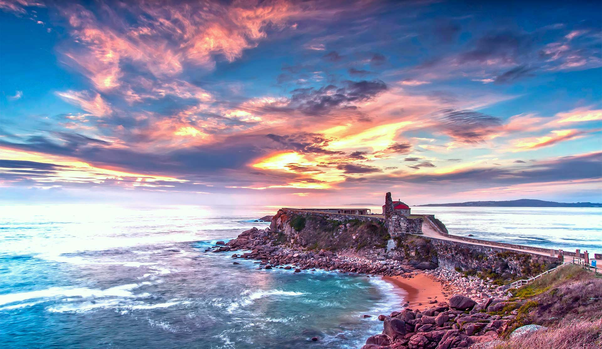 Entorno de la capilla de A Lanzada, Sanxenxo. Foto: Turismo de Sanxenxo