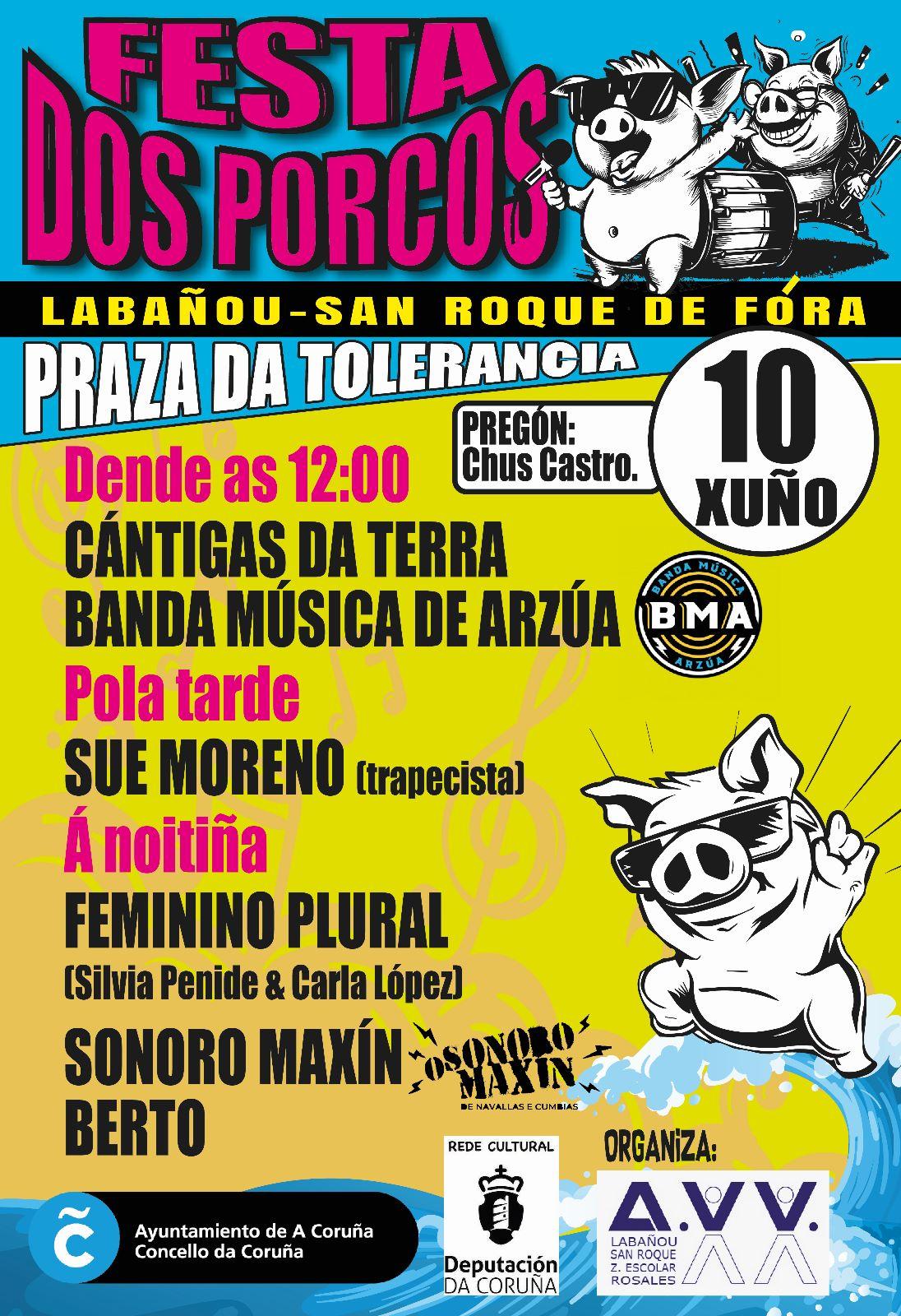Cartel de la Festa dos Porcos de Labañou (AVV Labañou).