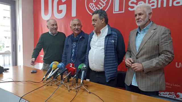 El secretario general de UGT, Pepe Álvarez, visita Salamanca y carga contra el Gobierno de Mañueco