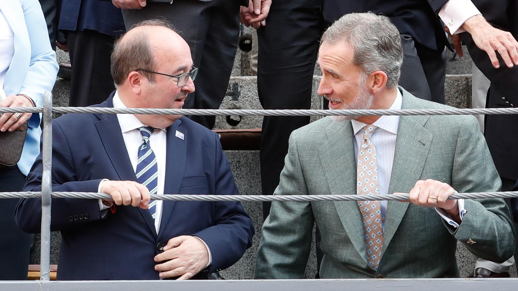 Miquel Iceta y Felipe VI, este domingo en Las Ventas