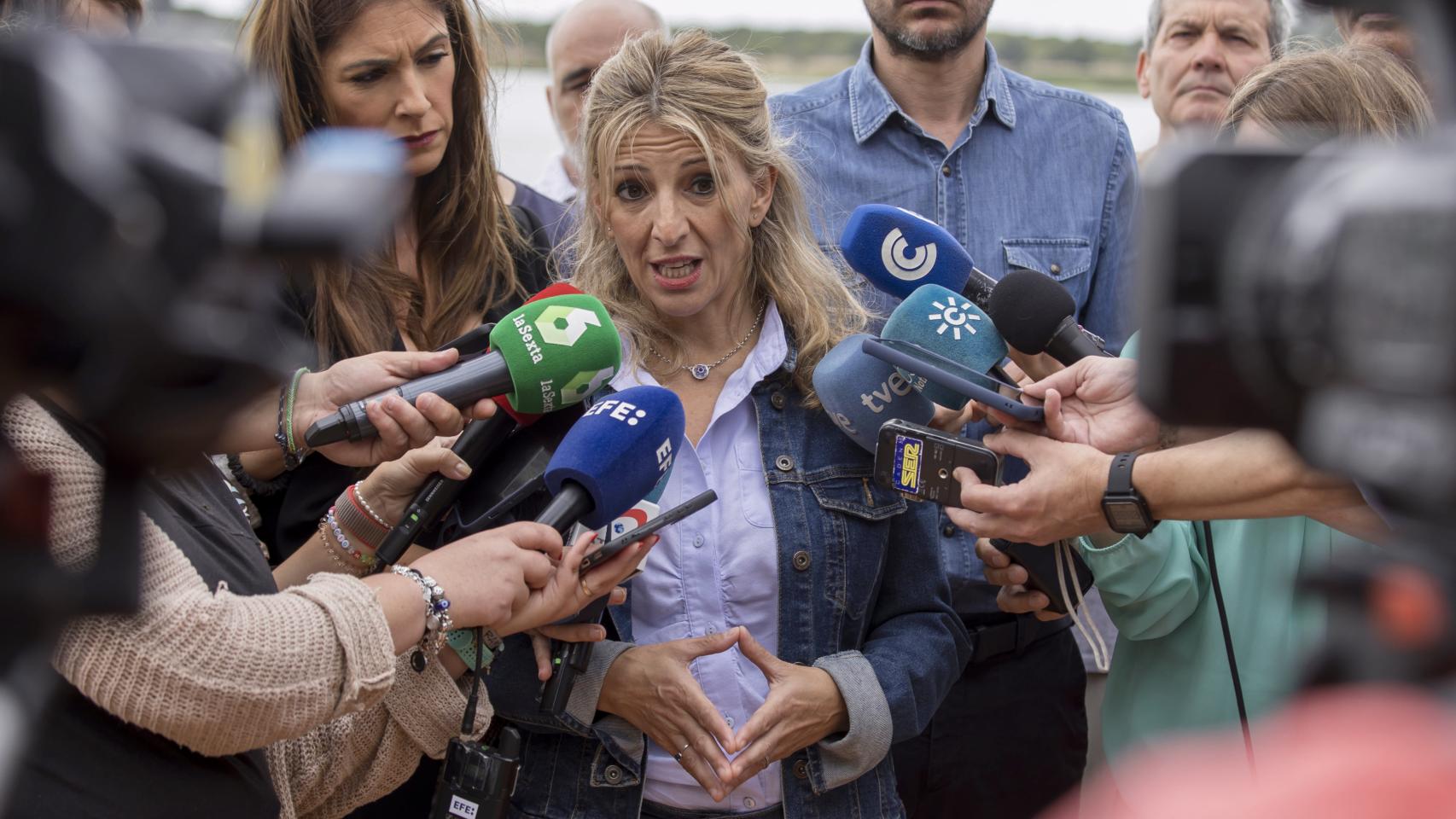 La vicepresidenta segunda del Gobierno y líder de Sumar, Yolanda Díaz, este miércoles en Doñana.