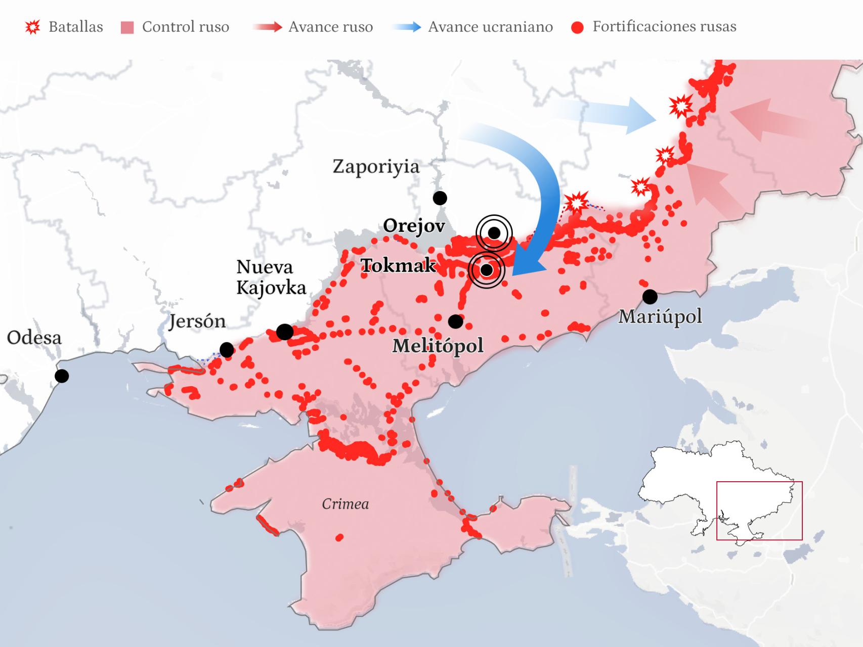 Fuente: ISW, Ministerio de Defensa de Reino Unido, Brady Africk.