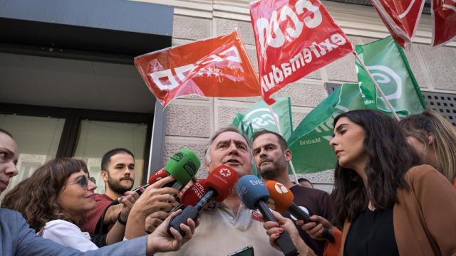 El secretario general del sector Justicia en CCOO, Luis Calero, a su salida del Ministerio de Justicia, a 9 de junio de 2023, en Madrid (España).
