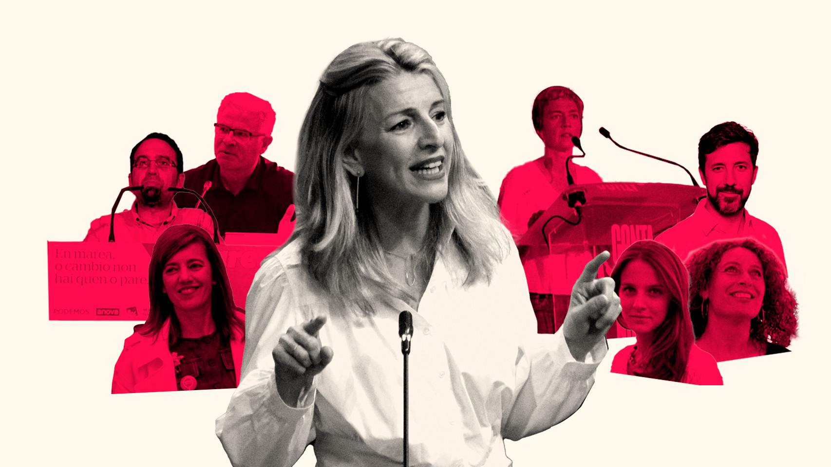 Yolanda Díaz rodeada de su legión gallega.