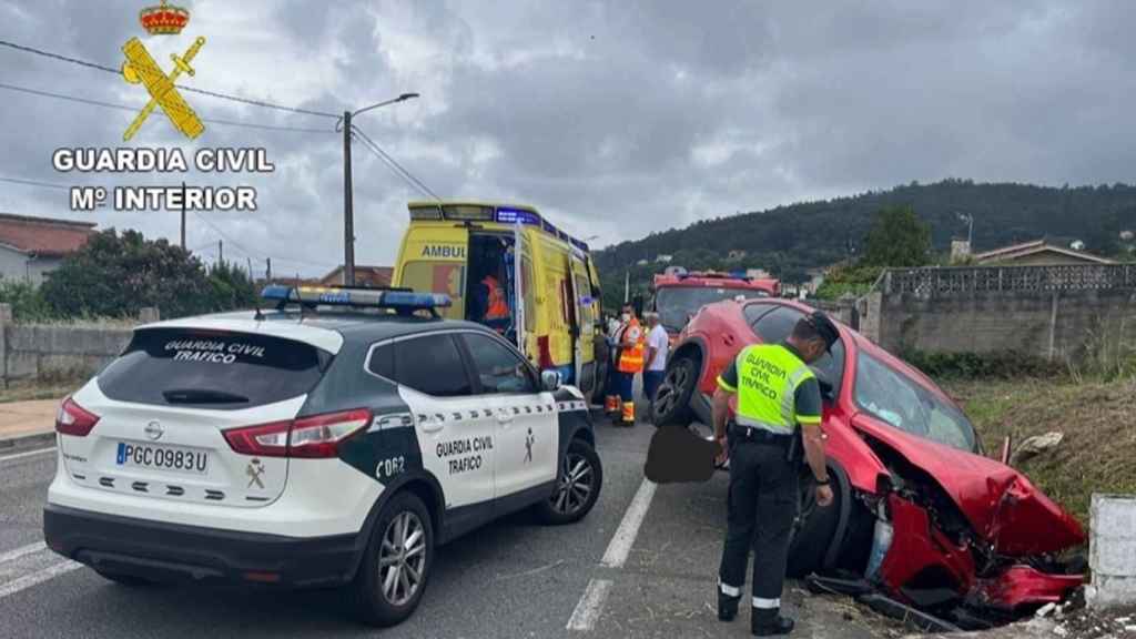 Imagen del accidente mortal de este viernes en Poio.