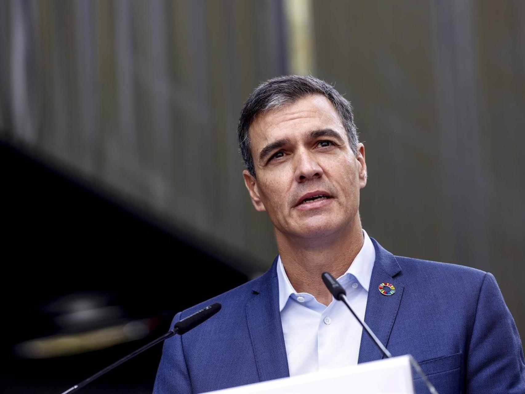 Pedro Sánchez, en un acto donde celebra el crecimiento del PIB.