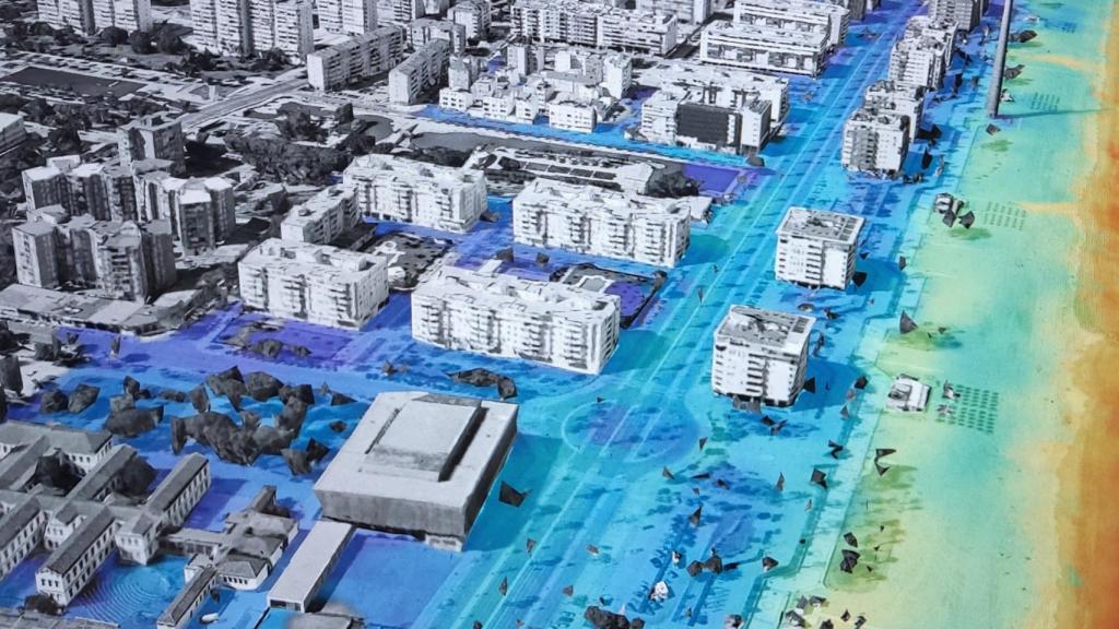 Imagen de la zona oeste de Málaga tras haberse visto afectada por un tsunami.