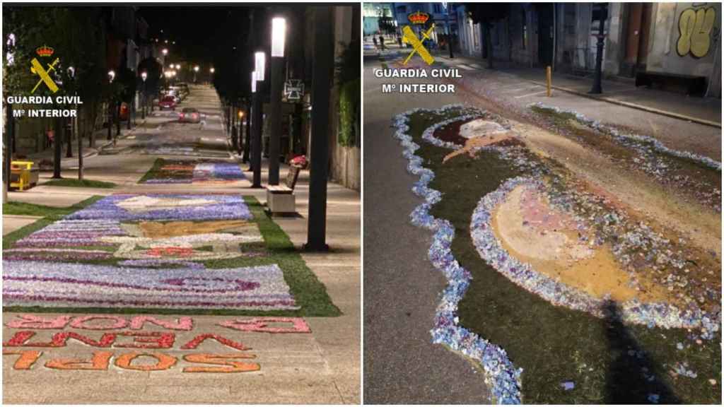 Daños alfombras florales en Gondomar
