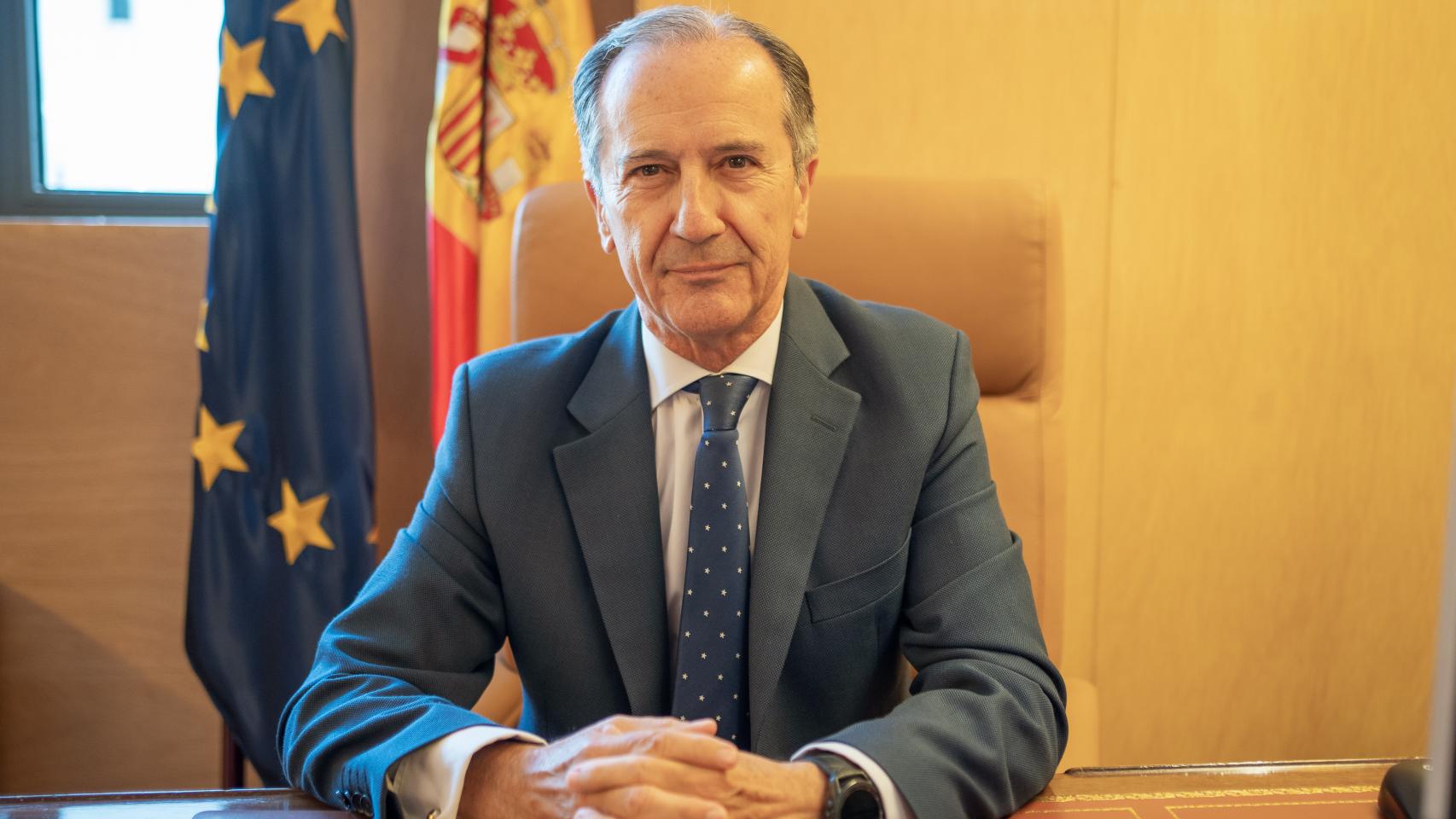 Miguel Colmenero, durante la entrevista en la Junta Electoral Central./
