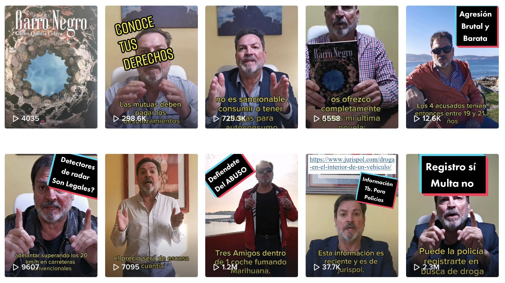 Clips jurídicos de Carlos Quintía en TikTok. Foto: Captura