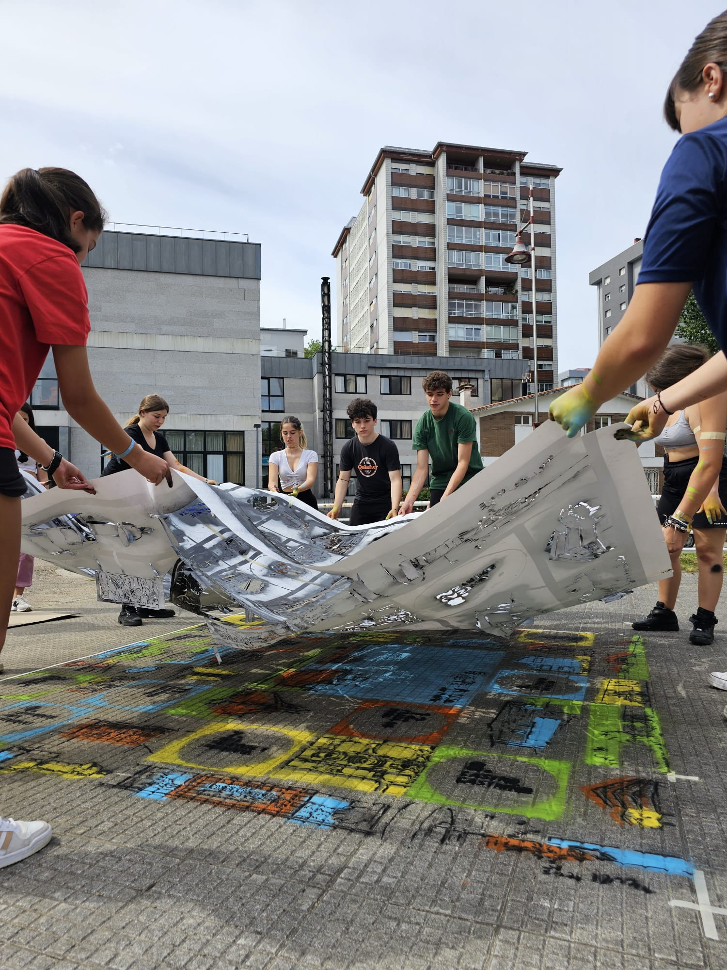 Un momento de la intervención artística de esta mañana.