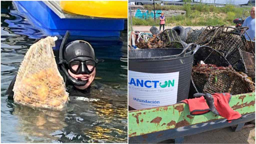 Jornada de retirada de basura del fondo marino de Bouzas