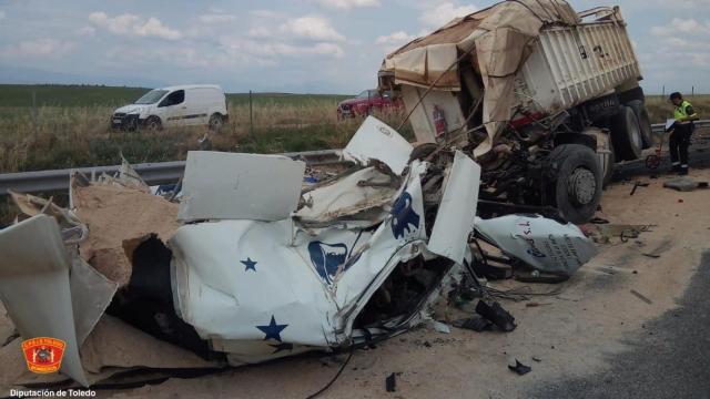 Accidente en Lagartera (Toledo). Foto: CPEIS Toledo.