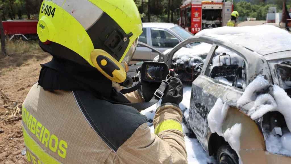 Simulacro de emergencias a orillas del río Miño.