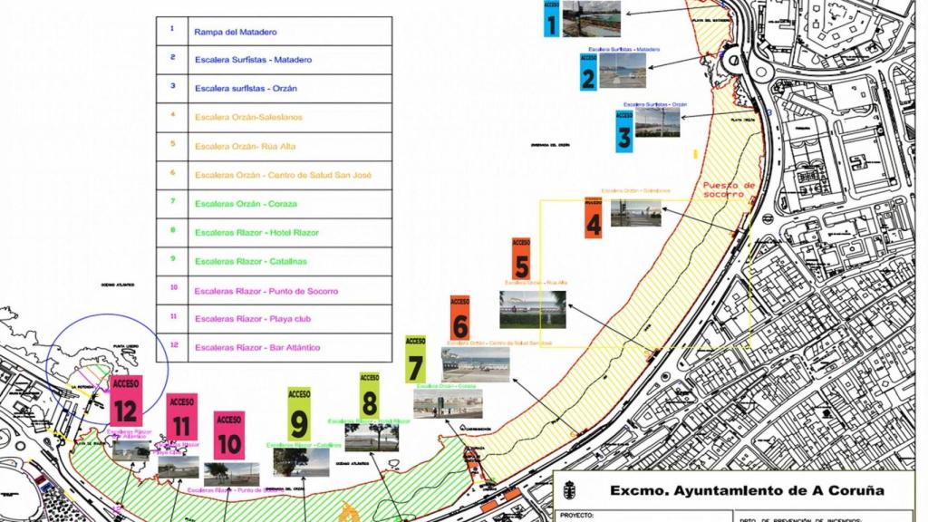 Accesos a las playas de A Coruña este San Juan.