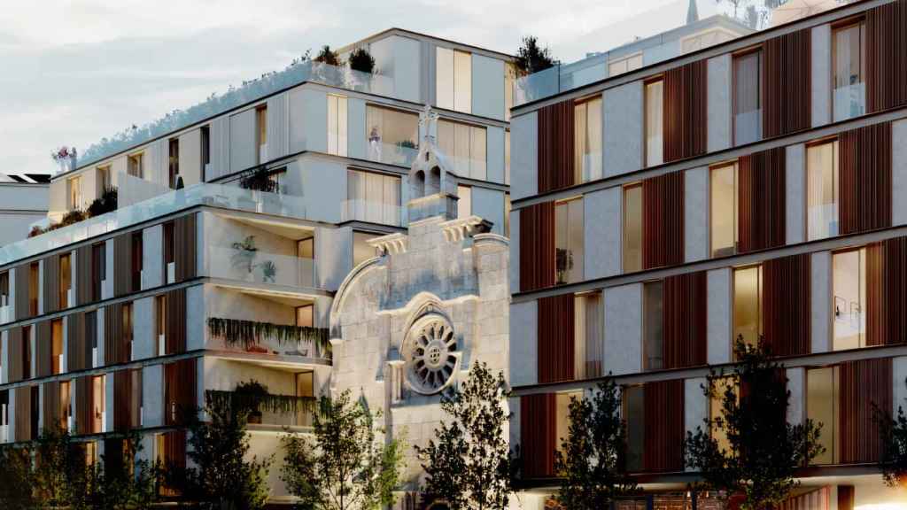 Fachada de O Barrio do Cura, en Vigo.