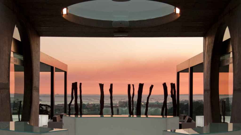 Terraza de las Bodegas Martín Códax en Cambados (Pontevedra).