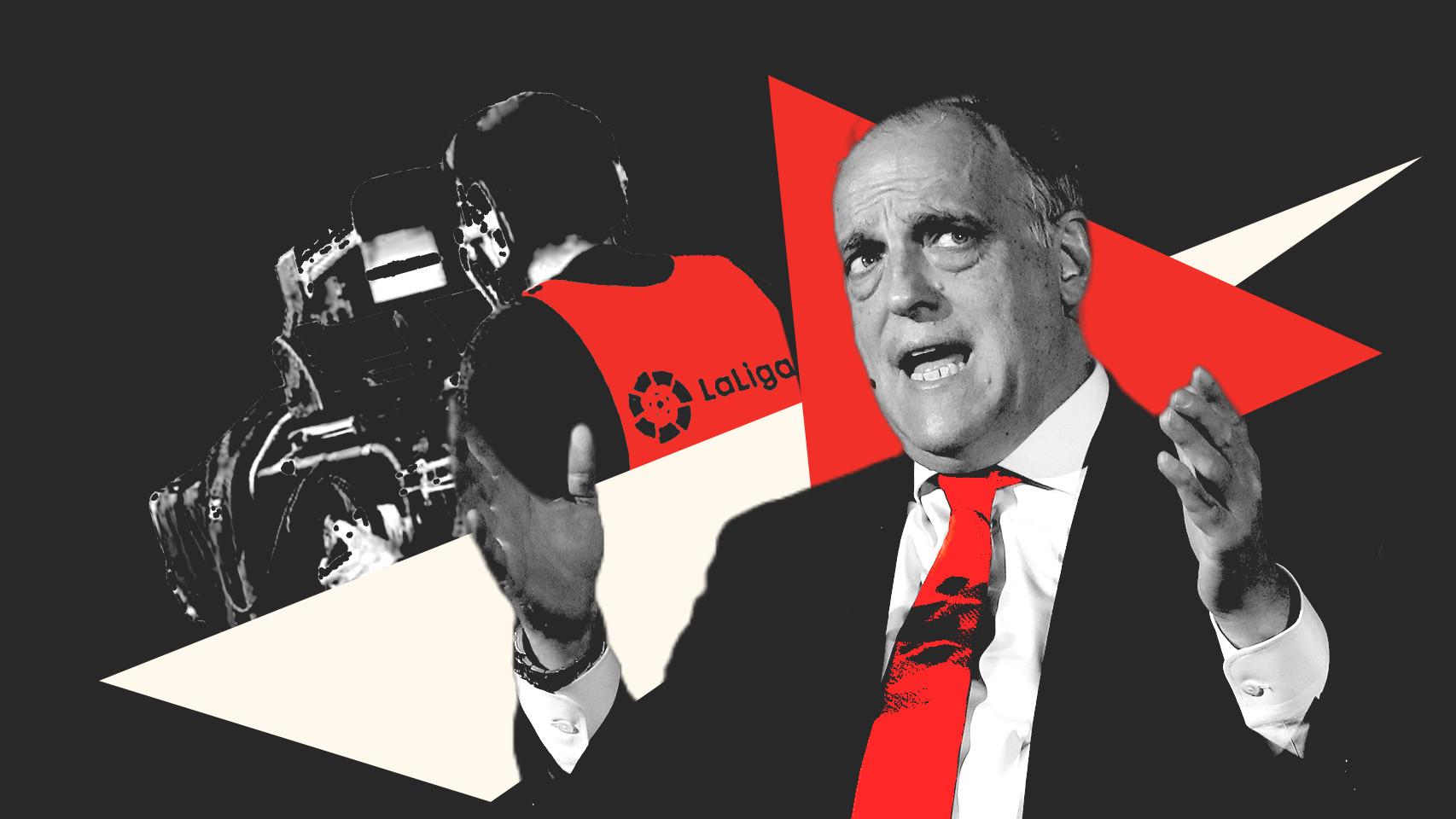 Javier Tebas en un fotomontaje