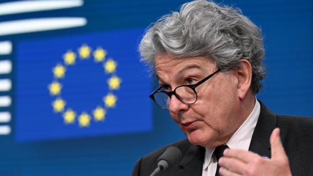 El comisario de Mercado Interior, el francés Thierry Breton, durante una rueda de prensa