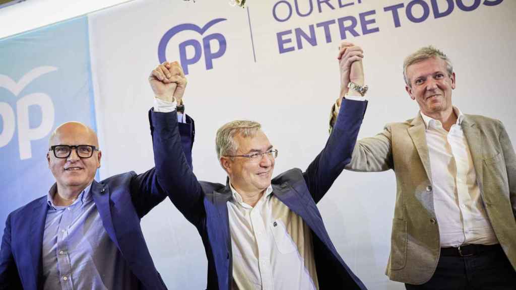 Manuel Baltar, Luis Menor y Alfonso Rueda en una imagen de archivo.