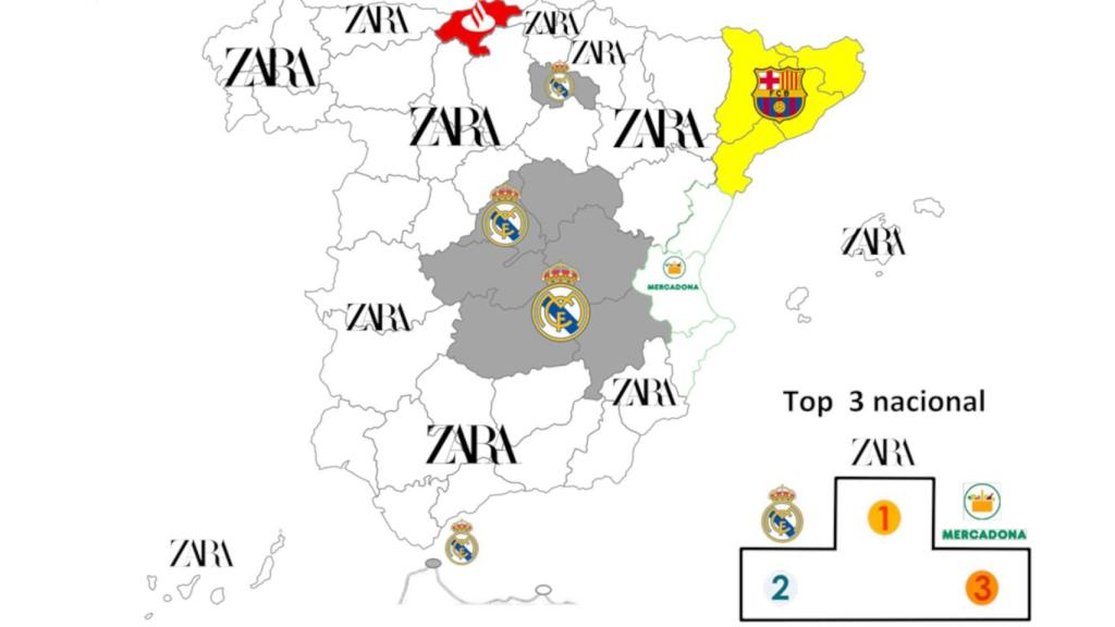 Las marcas preferidas de España por autonomías
