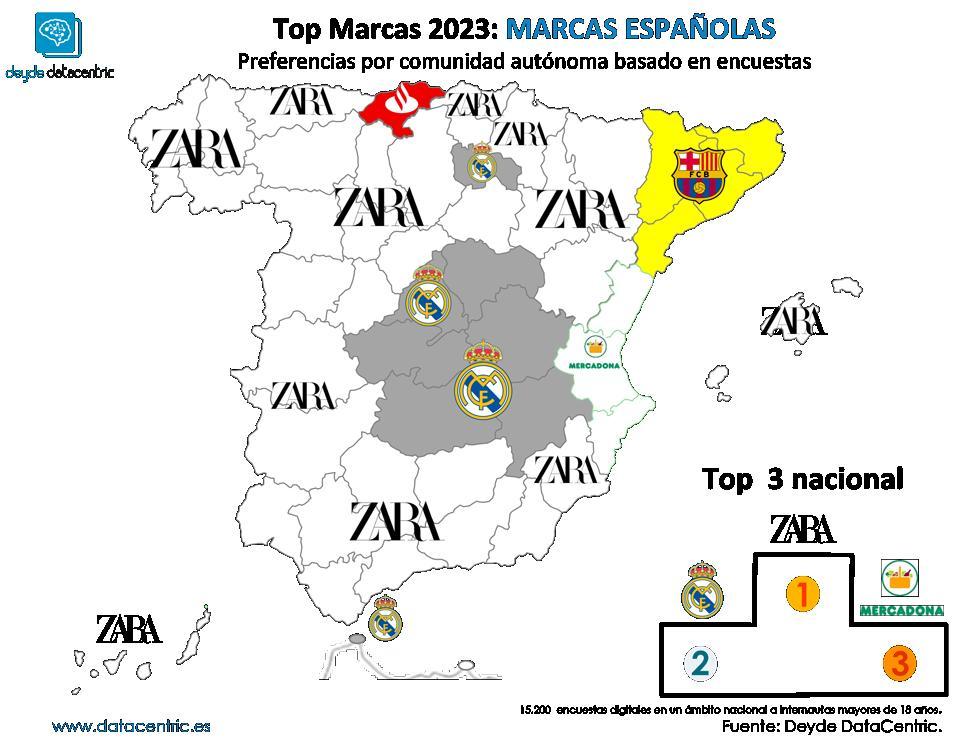 Las marcas preferidas de España por autonomías