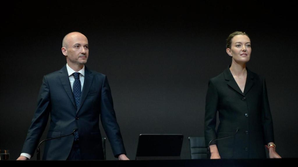 García Maceiras y Marta Ortega en junta de accionistas en una foto de archivo.