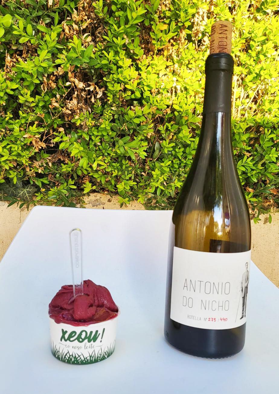El helado de Xeou! hecho con vino Antonio do Nicho (Cedida).