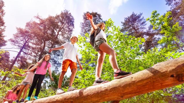 Niños en un campamento de verano.