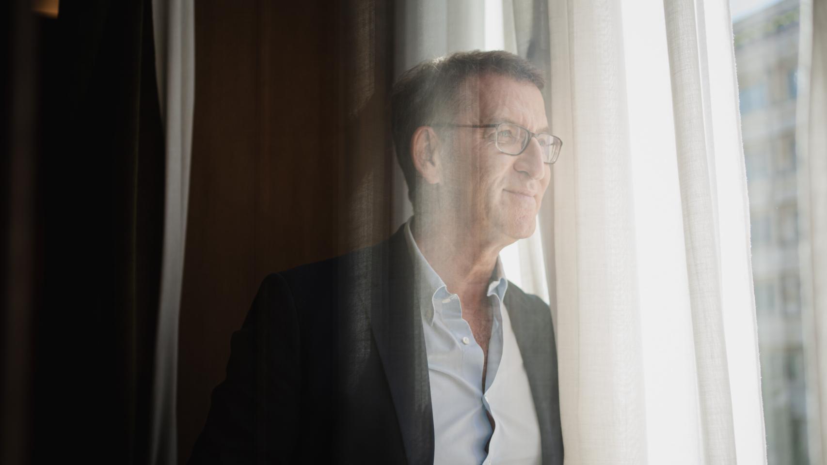 Alberto Núñez Feijóo, líder del Partido Popular, durante su última entrevista con EL ESPAÑOL.