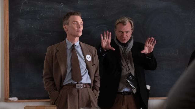 Cillian Murphy y Christopher Nolan en el rodaje de 'Oppenheimer'.