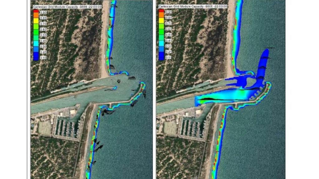 Potencial de transporte de sedimentos longitudinal desde el sur