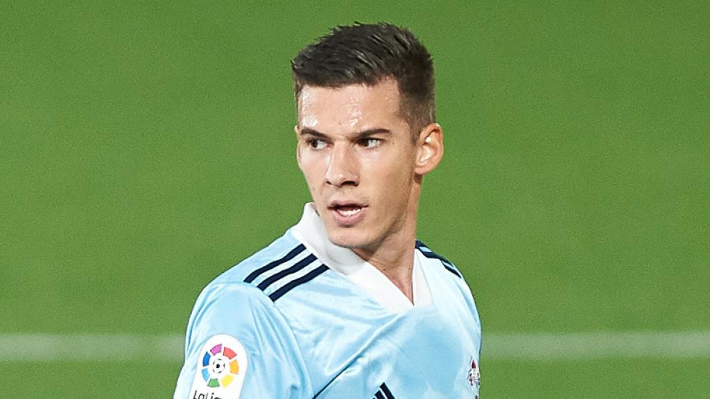 Santi Mina, en un partido con el Celta de Vigo