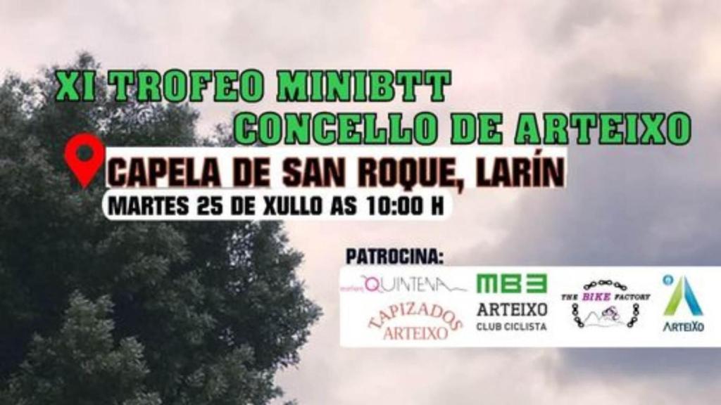 Competición de ciclismo en la capela de San Roque de Larín