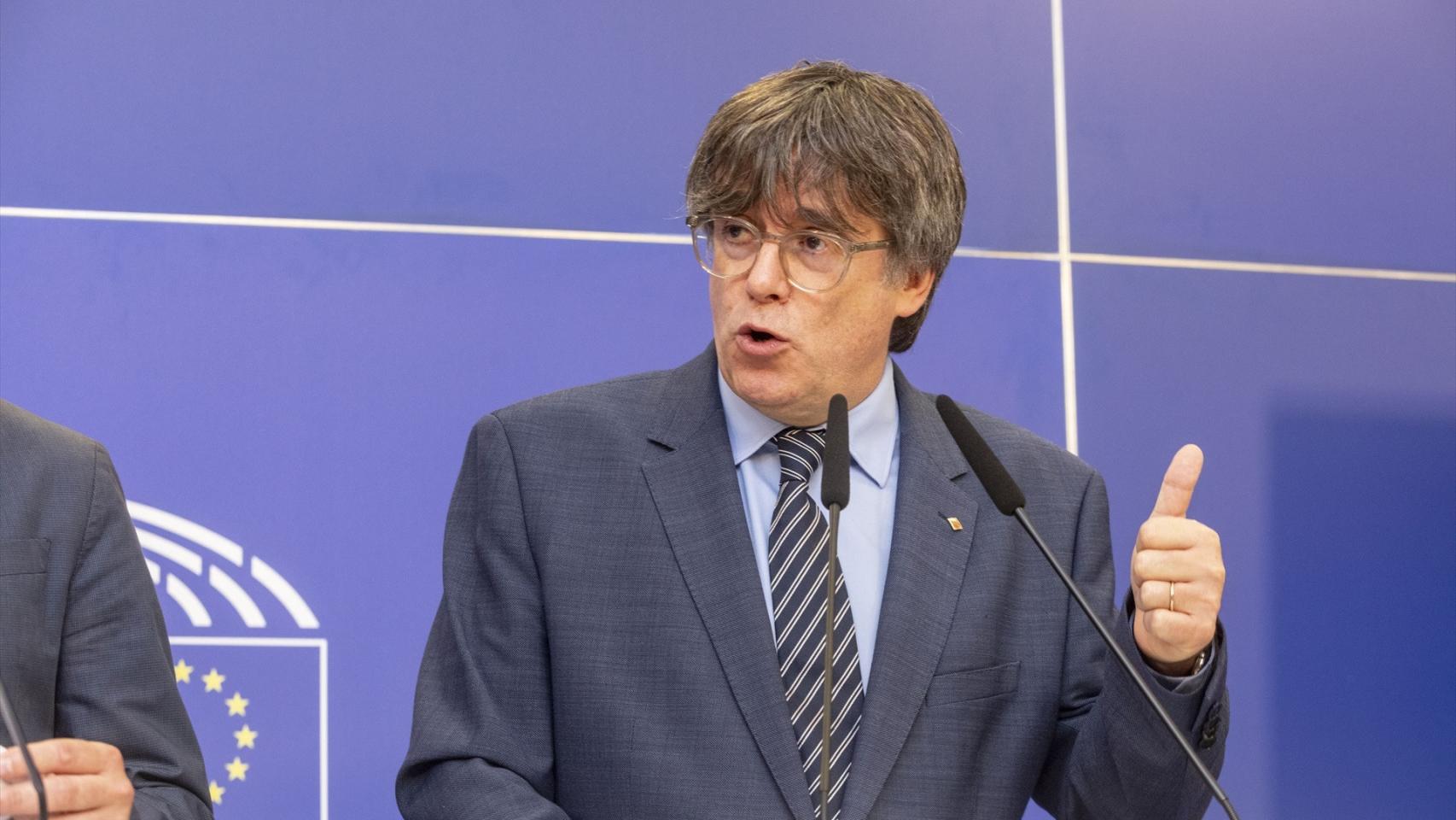 Carles Puigdemont, durante una comparecencia de prensa en Bruselas