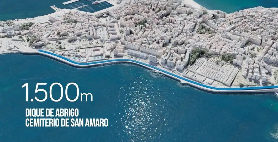 Tramo de las obras según el proyecto del Concello