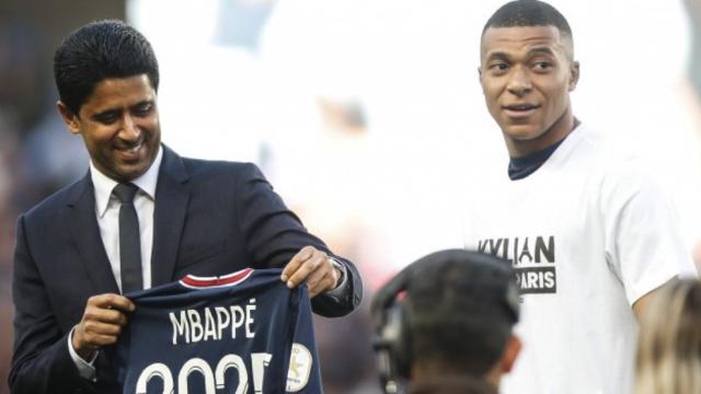 Nasser Al-Khelaïfi y Kylian Mbappé