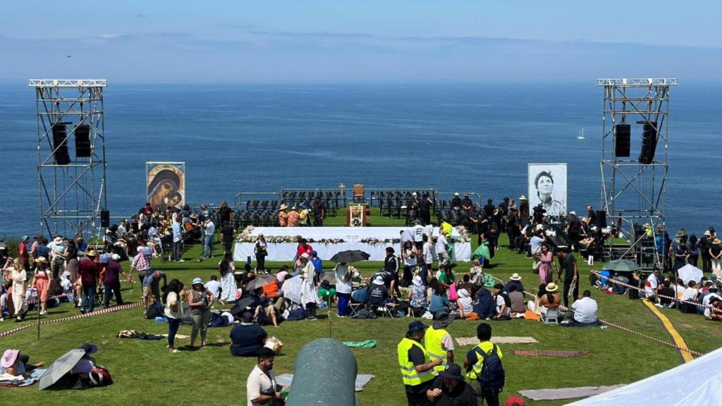Monte de San Pedro este miércoles durante la reunión católica.